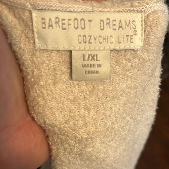 Barefoot Dreams CozyChic Lite Tan Open Style Cardigan Sweater Feminine Modern - Picture 9 of 9